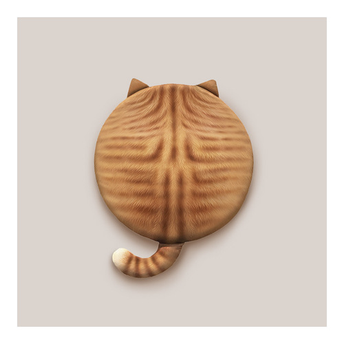 Cat style cute cartoon seat cushion memory foam car warm animal seat cushion cat personality creative round seat cushion