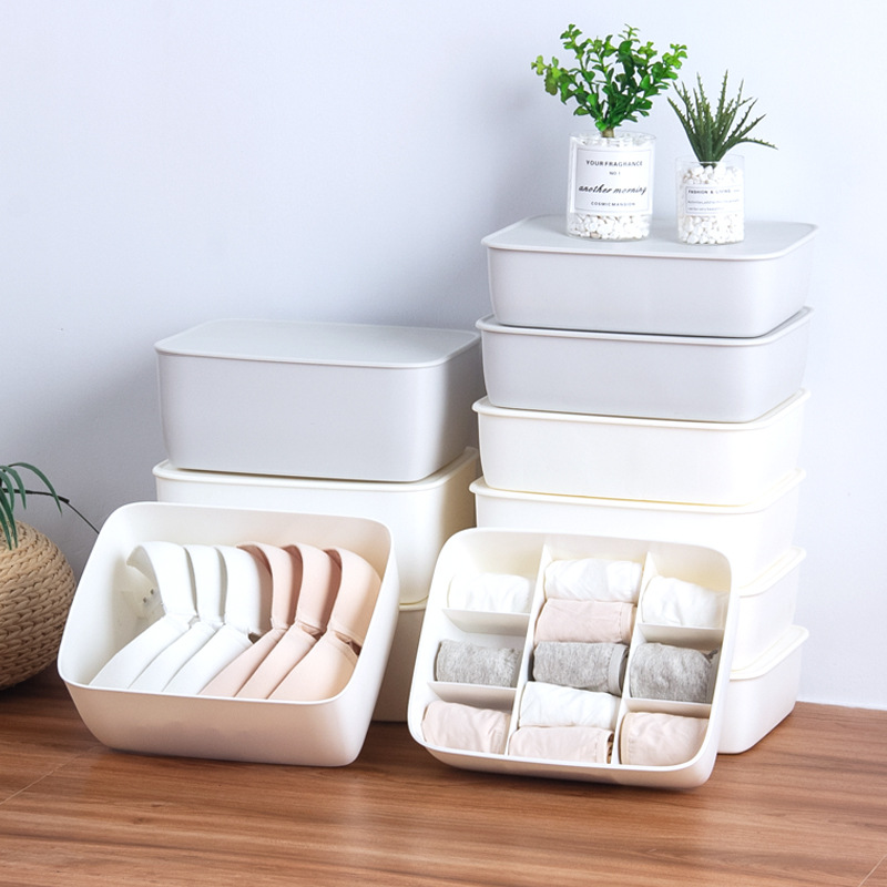 Stackable Plastic Bra Storage Box Household Dustproof Underwear Socks Classification Multi-functional Sundries Storage and Sorting Box