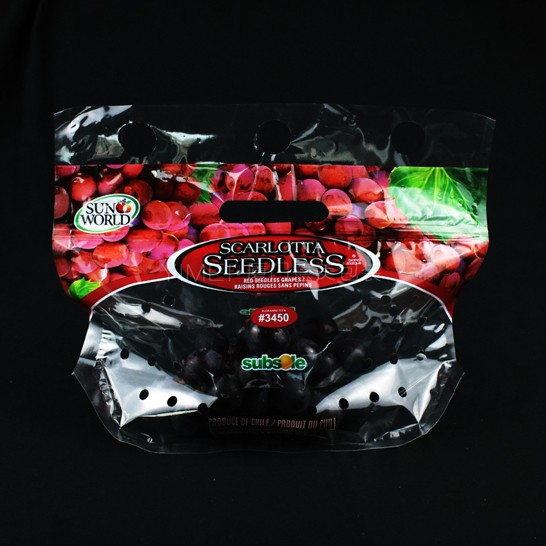 现货供应水果保鲜袋 拉链保鲜袋 葡萄红提保鲜袋 加厚自立包装袋