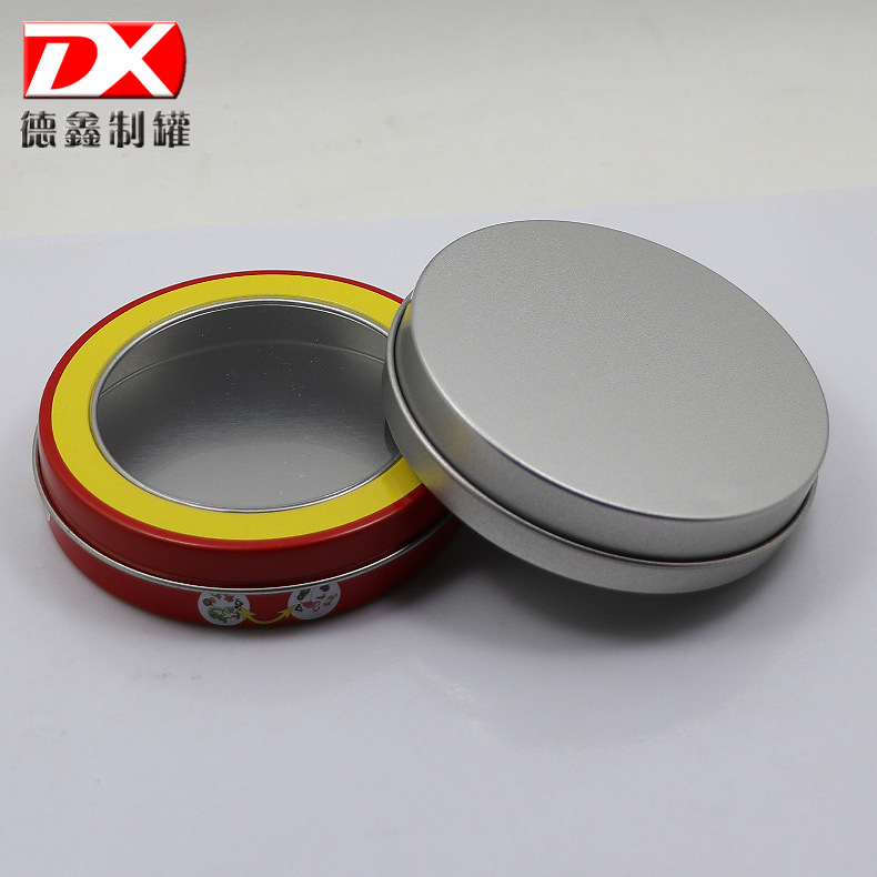 制罐厂  圆形铁罐 金属开窗铁罐 马口铁圆形金属盒 开窗手表铁