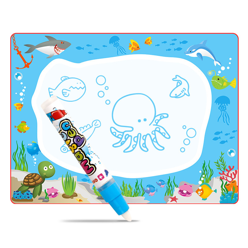 Amazon grandes niños agua lienzo colorido mágico agua lienzo escritura manta agua clara tablero de dibujo graffiti Mat