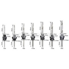 22PCS wood screw drill 7-piece set countersunk hole drill woodworking drill tapered hole drill countersunk head countersink drill nut