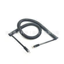 TPU電話聽筒螺旋線 電話手柄彈簧線 帶插頭彈性電話線彈簧線