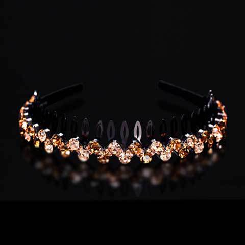 Venta al por mayor celebridad de internet dentado antideslizante diadema banda de pelo horquilla de las mujeres clip de pelo tocado de las mujeres todo partido rhinestone pelo presionando anillo de pelo