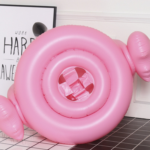 Children's pink swan seat with awning baby inflatable white swan swimming ring with awning animal pants pocket swimming ring