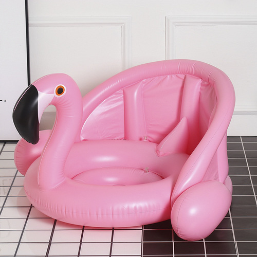 Children's pink swan seat with awning baby inflatable white swan swimming ring with awning animal pants pocket swimming ring