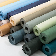 Modern simple non-woven silk solid color blue-green plain wallpaper bedroom living room TV background wall Nordic wallpaper