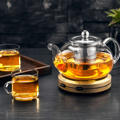 Wholesale thickened glass teapot heat-resistant flower tea pot tea pot stainless steel filter teapot tea set home use