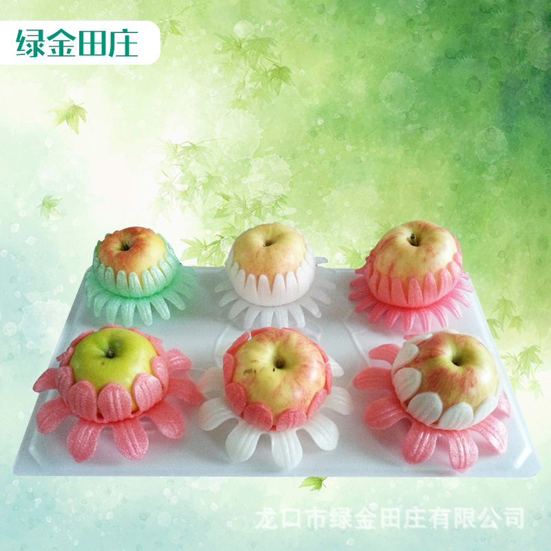 厂家批发水果包装网套  苹果橙子梨桃子防挤压莲花瓣网套批发