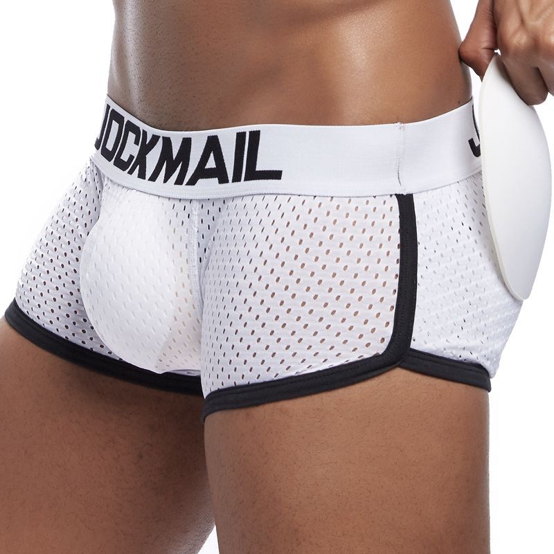 JOCKMAIL nuevo frontal de malla convexa espalda cadera-Levantamiento de los hombres calzoncillos de boxeador acolchado esponja cadera-Levantamiento de cadera boxeador