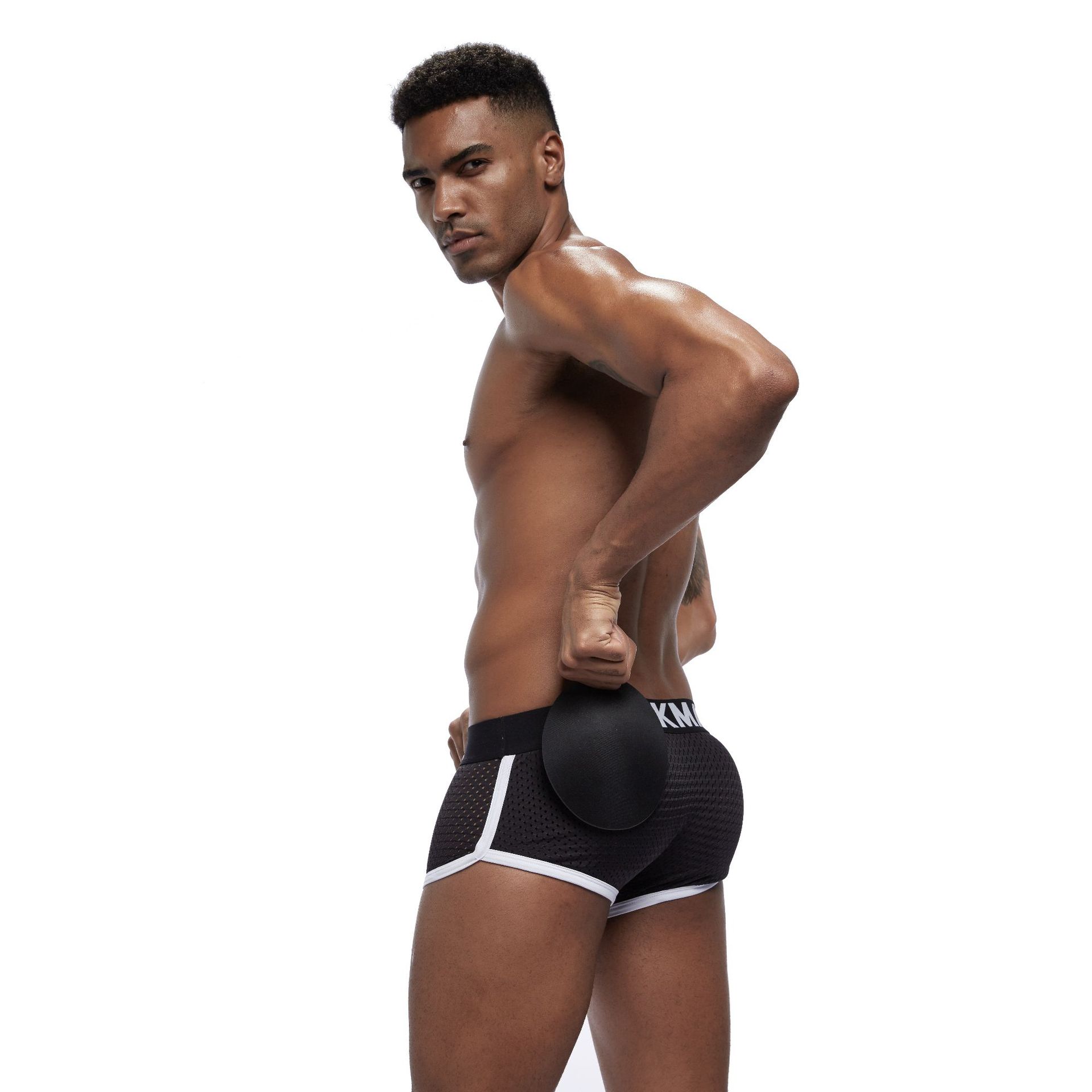 JOCKMAIL nuevo frontal de malla convexa espalda cadera-Levantamiento de los hombres calzoncillos de boxeador acolchado esponja cadera-Levantamiento de cadera boxeador