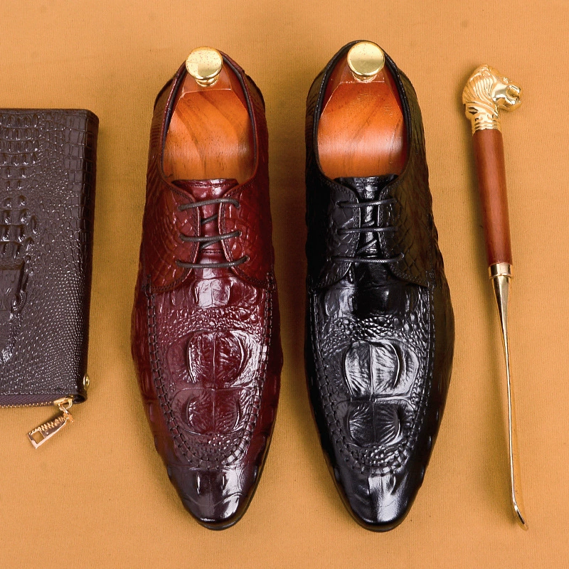 [Специальное предложение vip] Внешняя торговля мужская кожаная обувь кожаная обувь бизнес повседневный крокодил тенденция