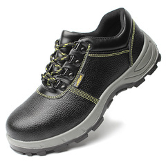 Manufacturer Direct Sale Men's Safety Boots with Steel Toe, Anti-Puncture, Summer Breathable Lightweight, Shock-Absorbing Work Shoes