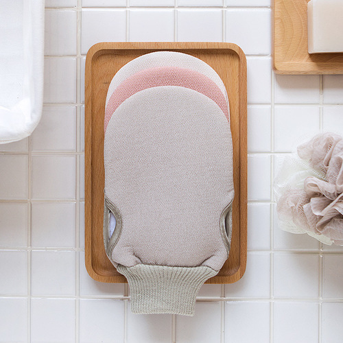 Bath towel for women and men, bath towel, back rub gloves, bath towel, gray gloves for adults and children, double-sided frosted household