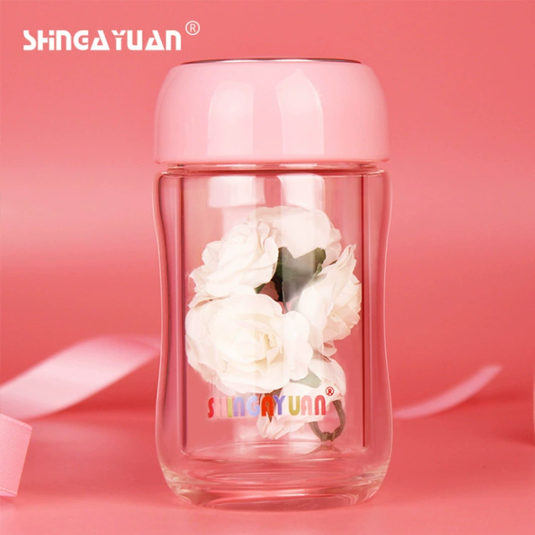 Double-layer glass fashionable mini cup, Birthday gift