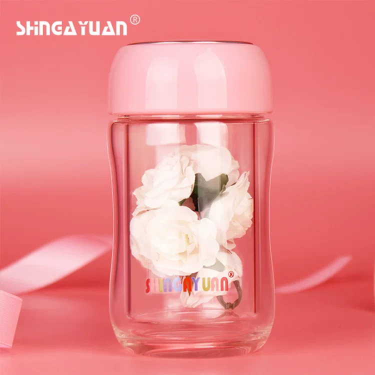 Double-layer glass fashionable mini cup, Birthday gift