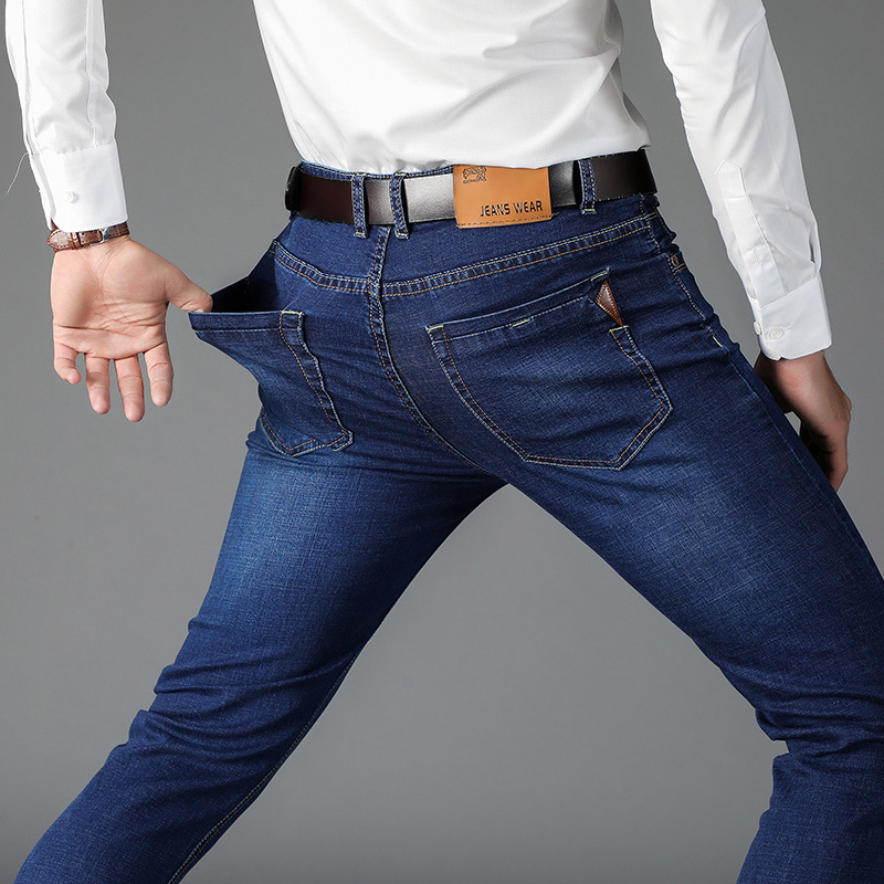 Hot Explosions Jeans Men's Xintang E-Commerce Supply Slim-fit Small Straight Stretch Denim Pants Four Seasons Men's Wear Hot Explosions Jeans Men's Xintang E-Commerce Supply Slim-fit Small Straight Stretch Denim Pants Four Seasons Men's Wear