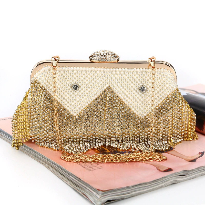 Кроссборд rhinestone Su Dinner Bag Ladies Pearl Handbag Bag Diamond Chain Evening Bag Clutch Bags