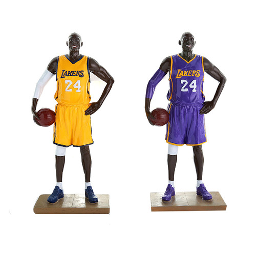 NBA Kobe Bryant action figure souvenir resin basketball decorative wholesale basketball holding action desktop ornament