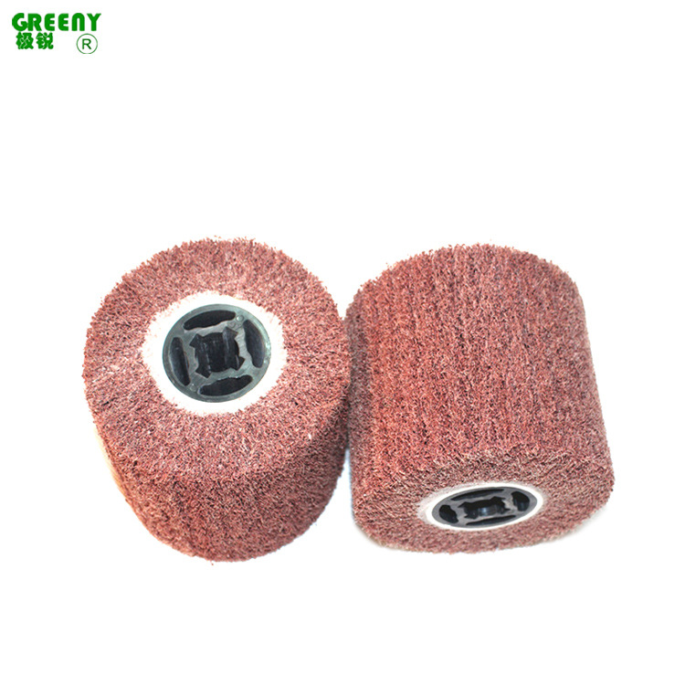 拉丝轮120*100红色百洁布拉丝金属不锈钢拉丝机拉丝抛光轮台湾料