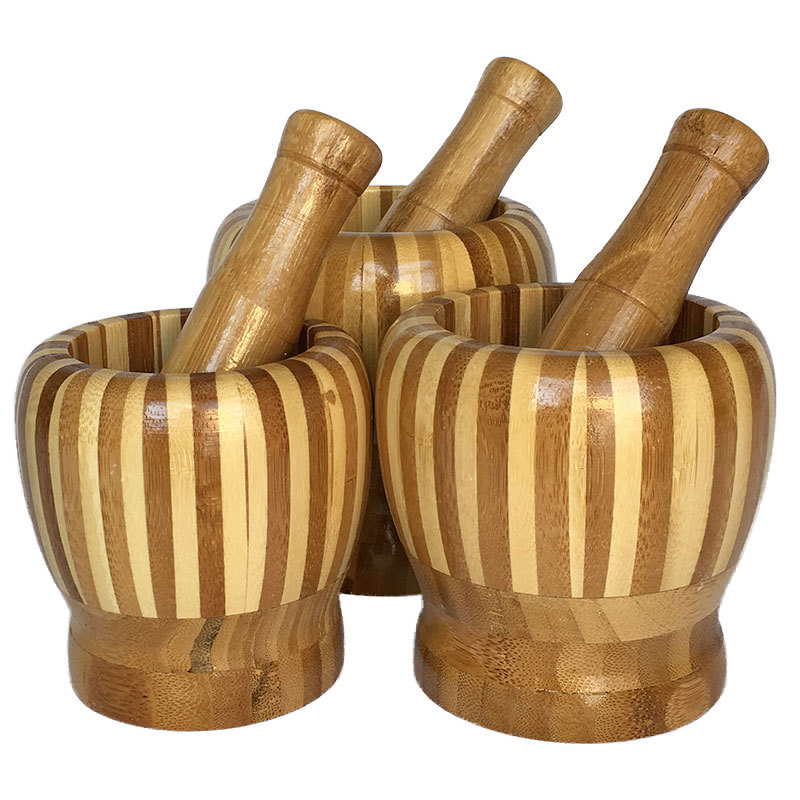 Fuente de origen natural bambú amoladora de ajo cocina amoladora de bambú Registro de bambú grano jengibre amoladora al por mayor