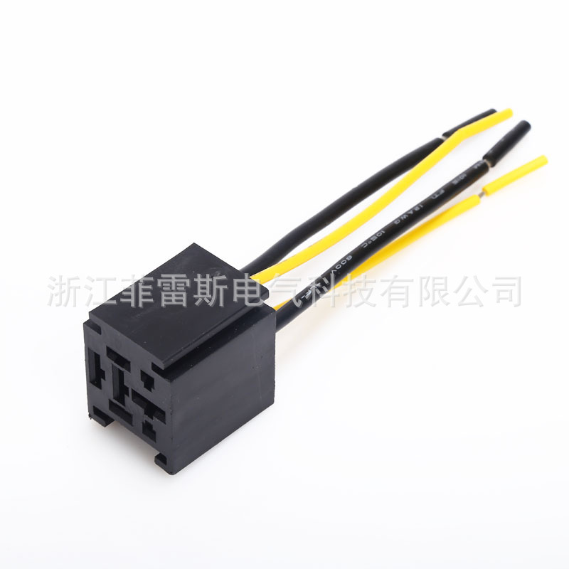 供应80A汽车继电器插座 9.5宽脚插座防水汽车线束汽车继电器底座