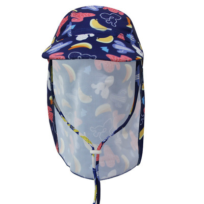 Niños y niñas protección solar gorro de natación playa juego cuello protección sombrero para el sol gorro de natación protección para los oídos sombrero de tela sombrero para el sol
