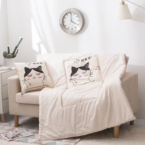 Multifunctional two-in-one pillow and quilt dual-purpose pillow wholesale printed logo car cushion cushion air conditioning quilt gift