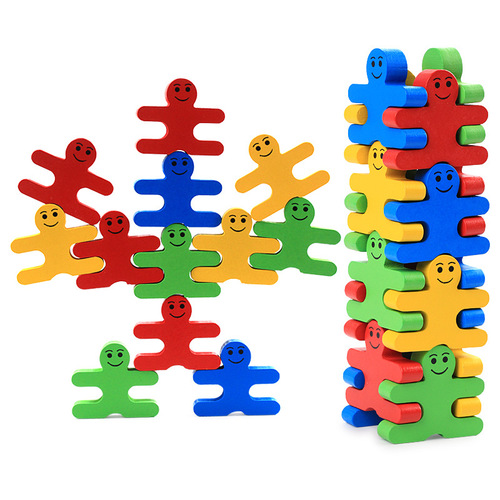 Cartoon balance villain building blocks ZQY01 creative wooden children's educational wooden kindergarten early education toys