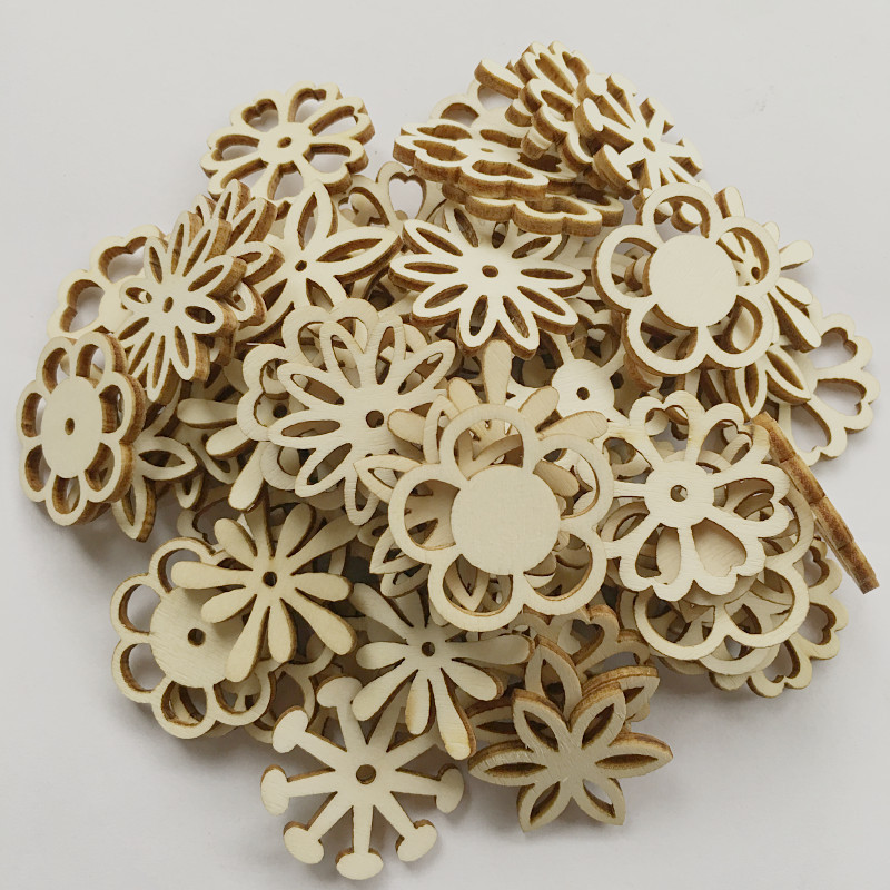 New wooden flower chips, sourced directly from the manufacturer, are educational DIY toys for children. They are suitable for graffiti, handmade painting, and creative painting.