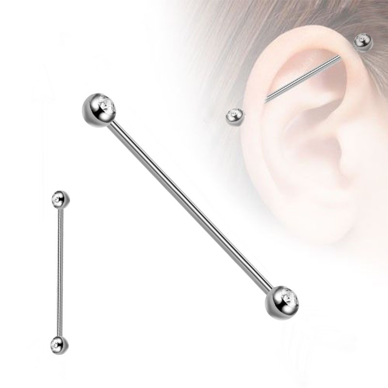 European and American ear studs ear wear personality industrial barbell cross bar piercing jewelry