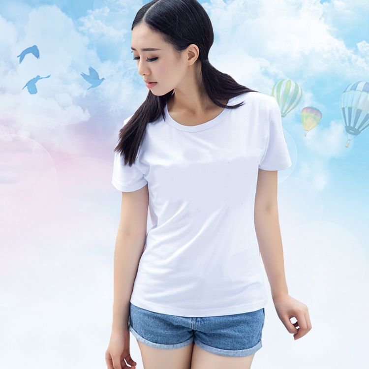 200g camiseta modal en blanco cuello redondo camisa de publicidad de manga corta impresión de transferencia de sublimación camisa cultural ropa de clase impresa ropa transfronteriza