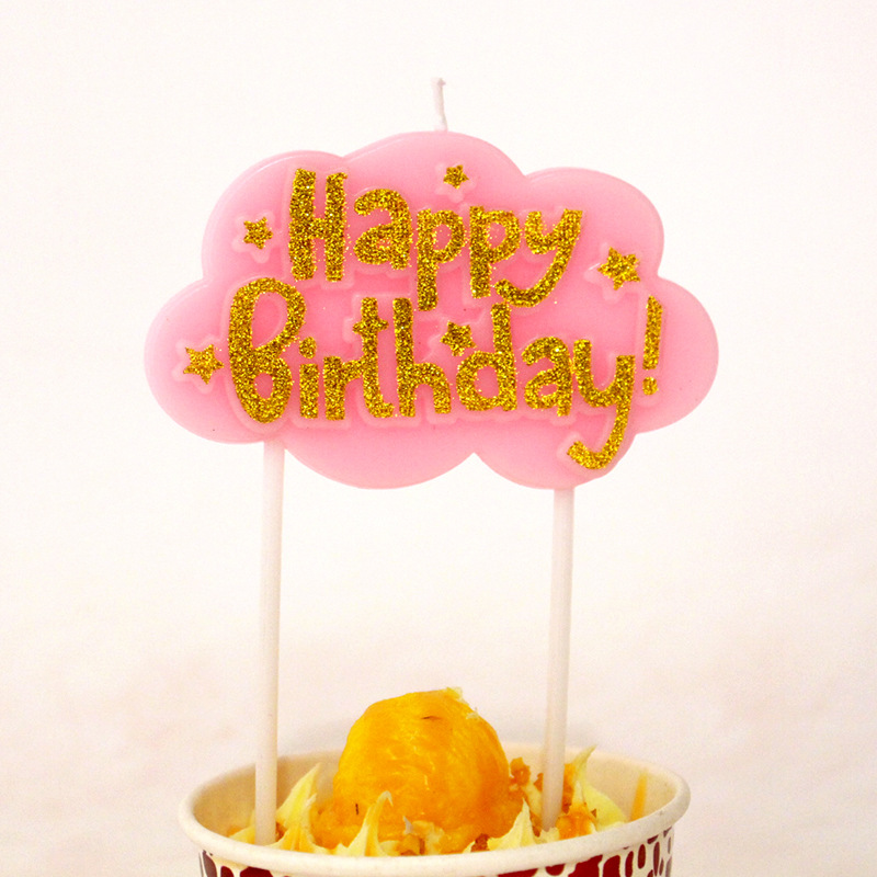 Amazon transfronteriza carta de oro vela Feliz cumpleaños Inglés para hornear pastel insertar DIY vela de cumpleaños