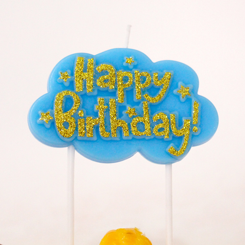 Amazon transfronteriza carta de oro vela Feliz cumpleaños Inglés para hornear pastel insertar DIY vela de cumpleaños