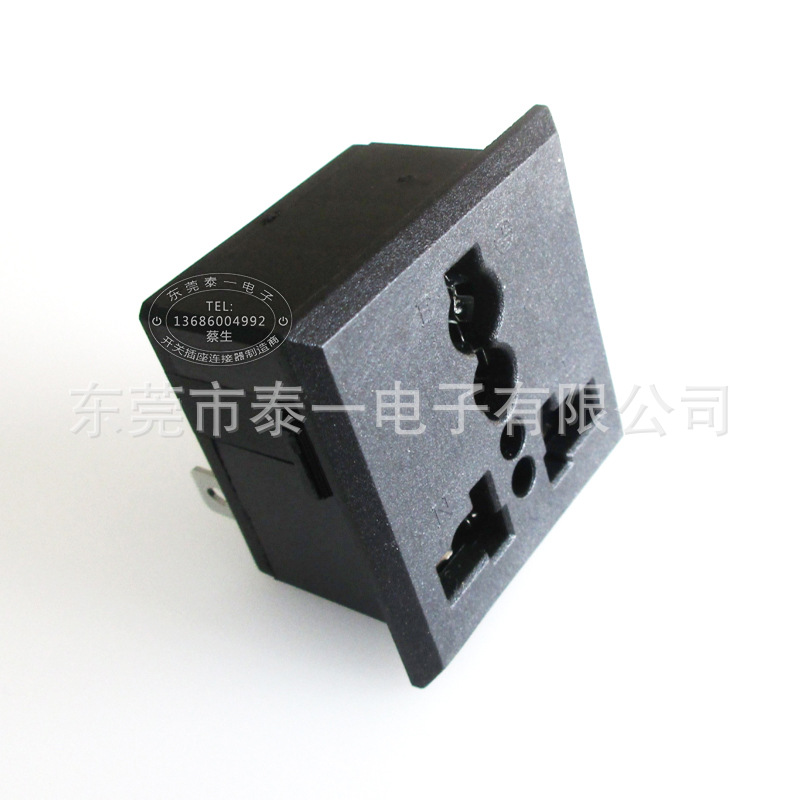 音响电源大三孔多功能交流插座 42*40大面板多用AC电源插座LH-08