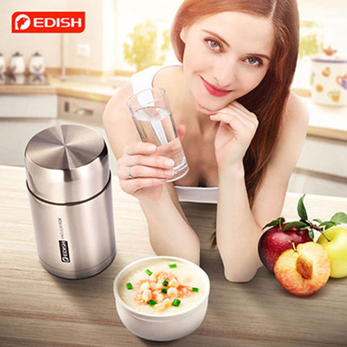 EDISH slow cooker 316 stainless steel vacuum insulated lunch box slow cooker rice cooker student insulated lunch box soup pot 