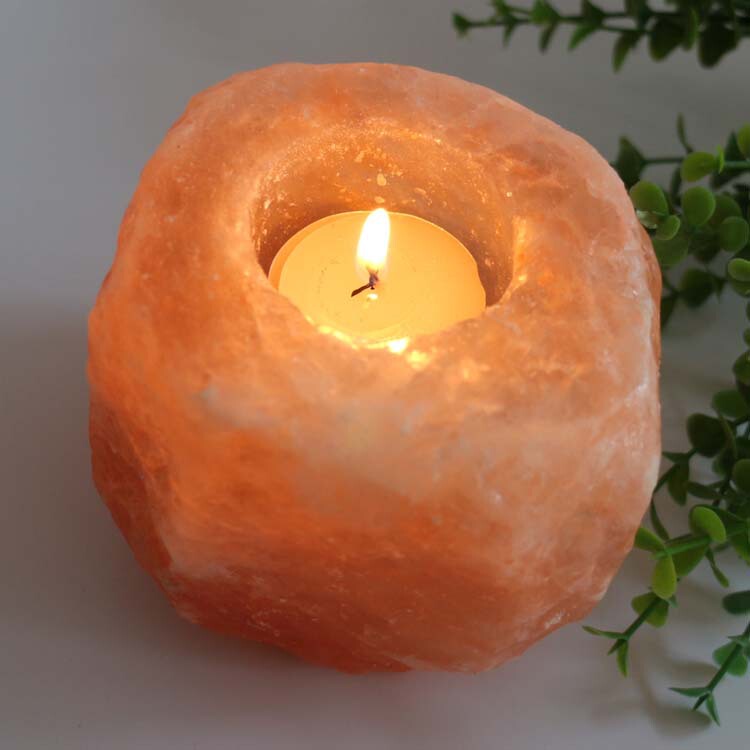Aromatherapy Salt Candlestick Himalayan Salt Lamp Candlestick Night Light Salt Stone Crafts Decorative Ornaments Cross Border