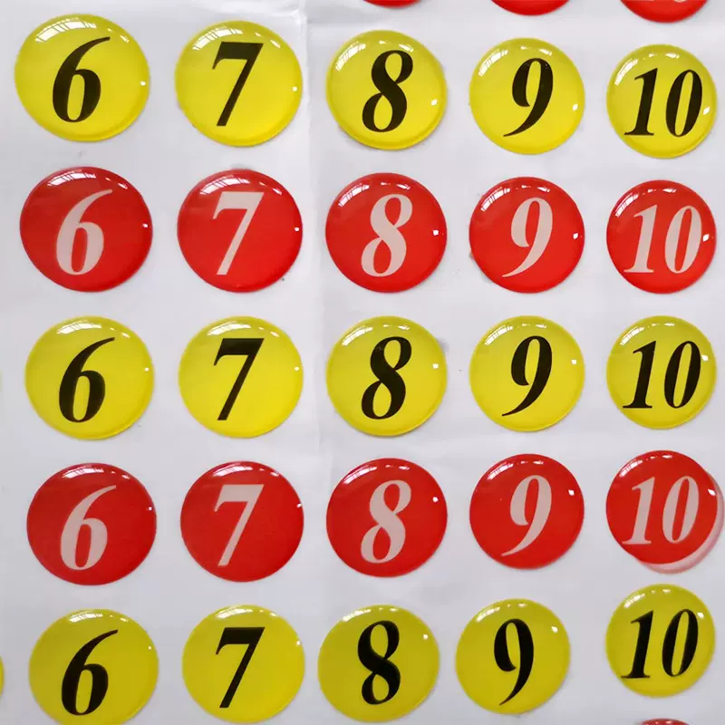 定制水晶PVC滴塑标签数字不干胶标签 车标LOGO滴胶不干胶量大优惠