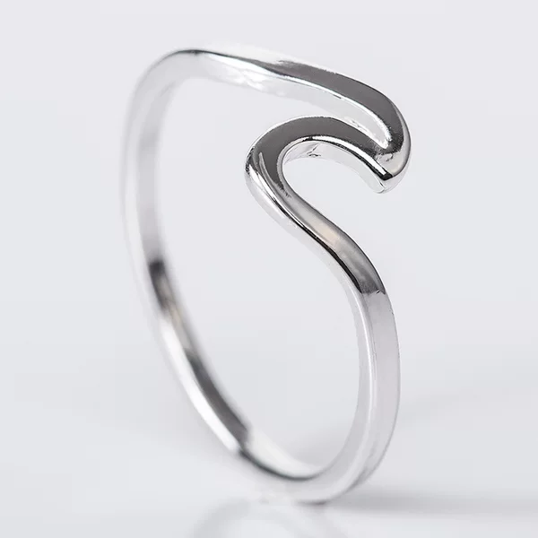wish AliExpress big wave ring laser cut herringbone ring stainless steel ring cross border jewelry