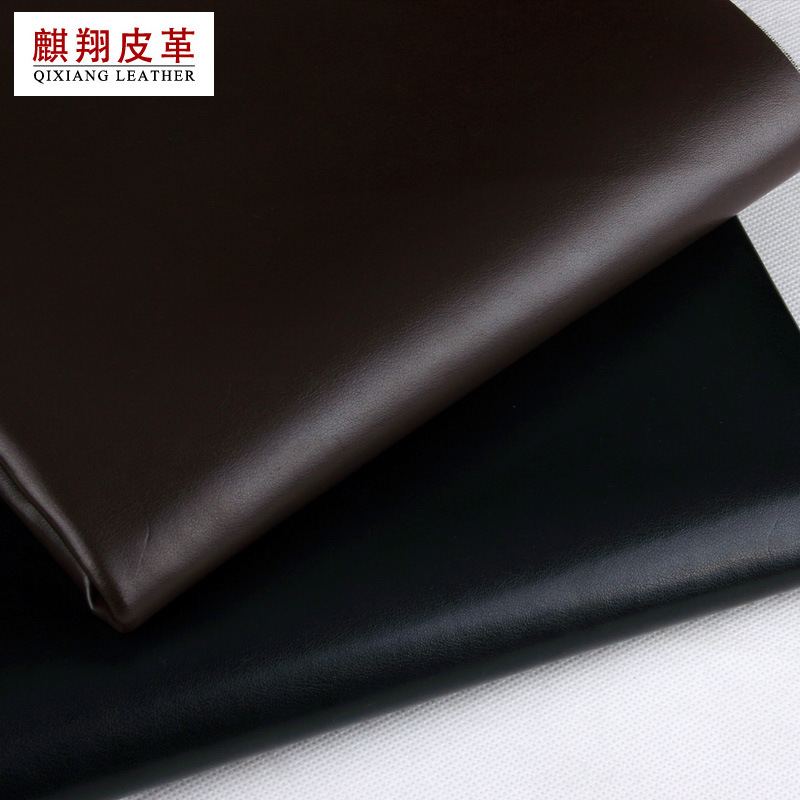 现货批发 R61纹pu皮革面料TC布底细纹平纹箱包文具人造革羊纹皮料