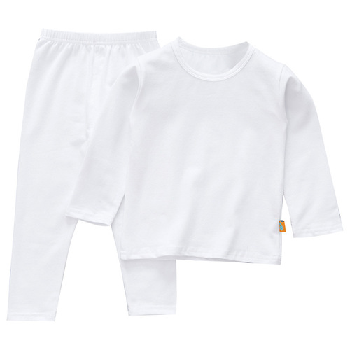 Children's underwear set, Lycra cotton, kindergarten, 3-7-9 years old, boys' and girls' white performance tight-fitting base shirt