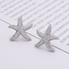 Fashionable platinum accessory, hypoallergenic earrings, micro incrustation