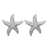 Fashionable platinum accessory, hypoallergenic earrings, micro incrustation