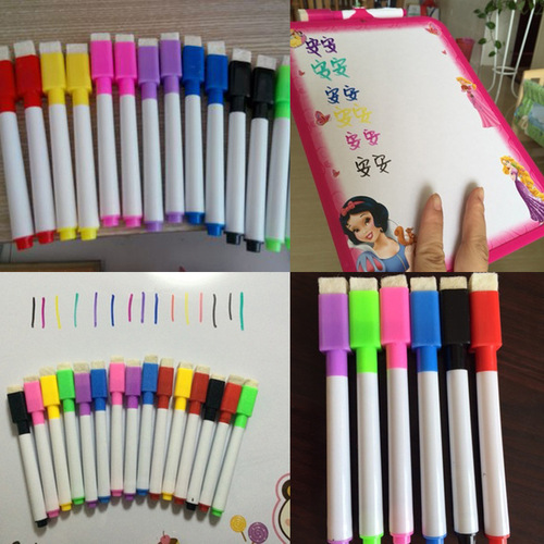 Colorful children's small whiteboard pen water-based eraser graffiti pen with brush tracing red eraser pen teaching company display training