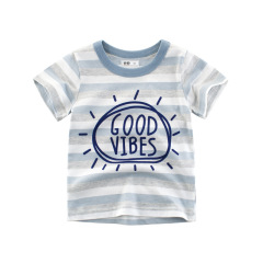 Summer New Children's Short Sleeve Kids 2024 Children's Clothing Boys T-shirt Korean Style Striped Baby Clothes One Piece Shipping 