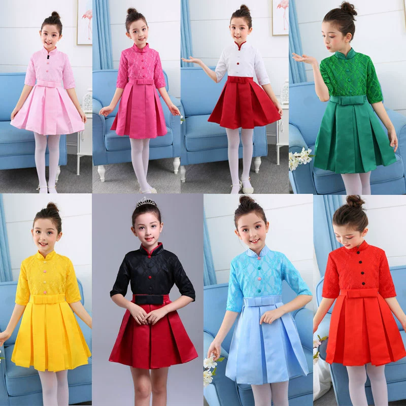 Детское Новогоднее праздничное платье для выступлений платье принцессы для мальчиков и девочек платье для хора студенческое декламация стихов Танцевальное представление