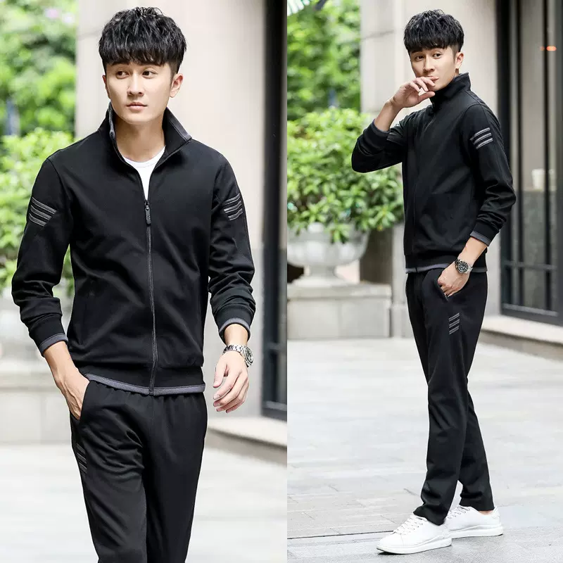 热卖秋季新款男士卫衣套装开衫休闲运动套装韩版修身运动服休闲男
