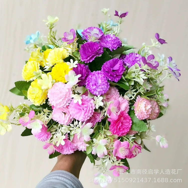 Прямые поставки с фабрики в европейском стиле декоративный пасторальный свежий Миланский маленький сиреневый имитационный букет Арка направляющая Шелковый цветок Гвоздика