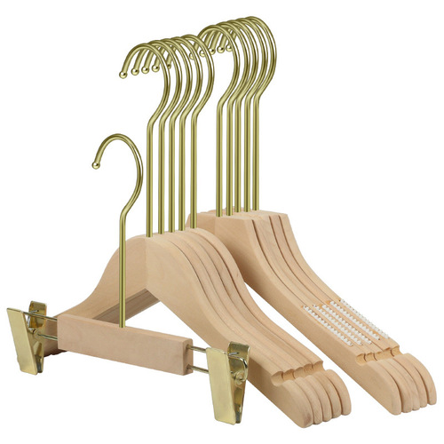 Wooden clothes hanger, high-end wooden clothing store hanger, children's plush clothing hanger for boys and girls, suit hanger, children's pants hanger, drying rack