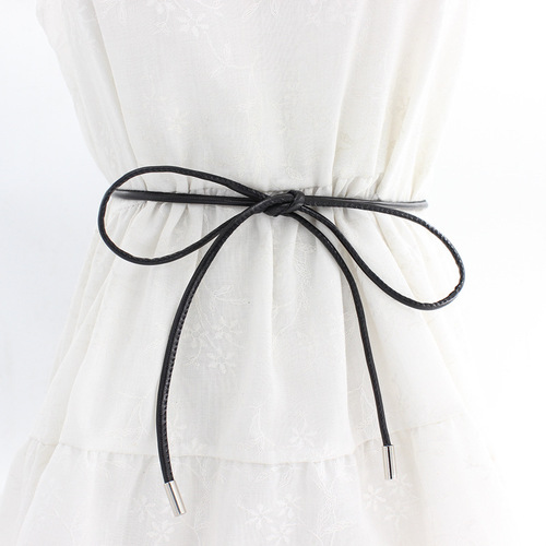 Waist-cinching waist chain Korean style thin belt simple decorative strap with dress bow waist rope women one piece drop shipping